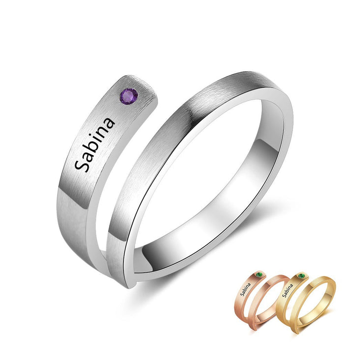 Personalized 3 Colors Engraved Name Rings for Women