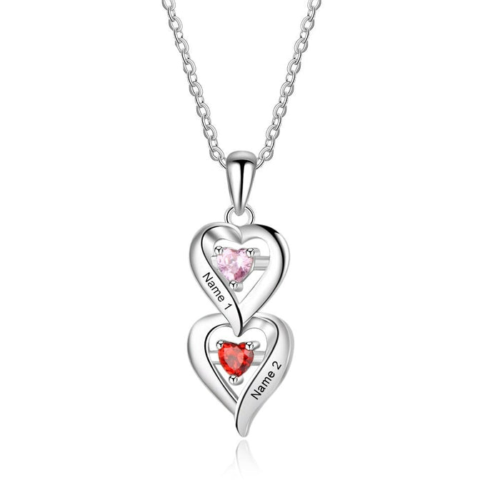 Personalized Sterling Silver Heart-Shaped Necklace