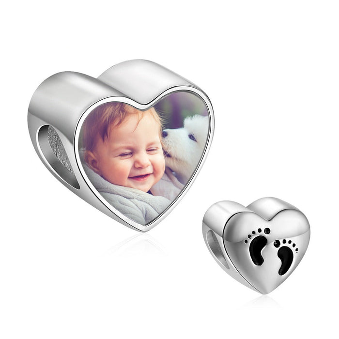 Personalized Baby Feet Charm Bead