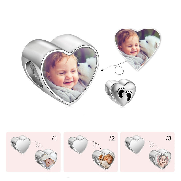 Personalized Baby Feet Charm Bead
