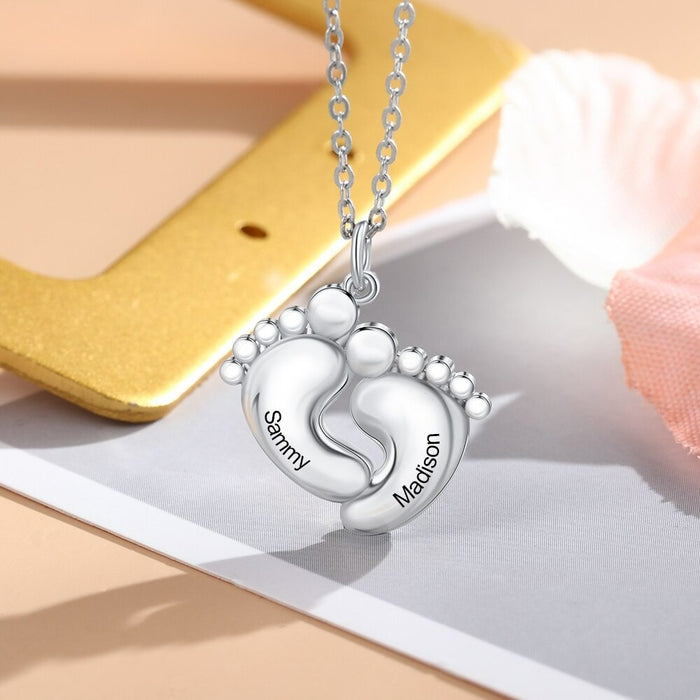 Personalized Baby Footprint Necklace