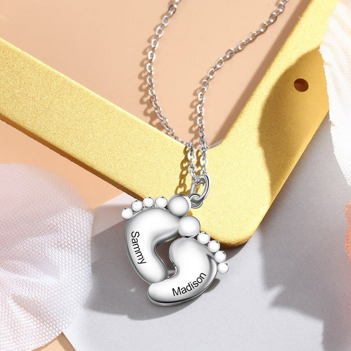 Personalized Baby Footprint Necklace