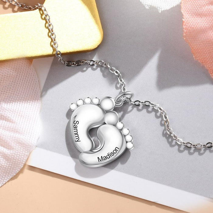 Personalized Baby Footprint Necklace