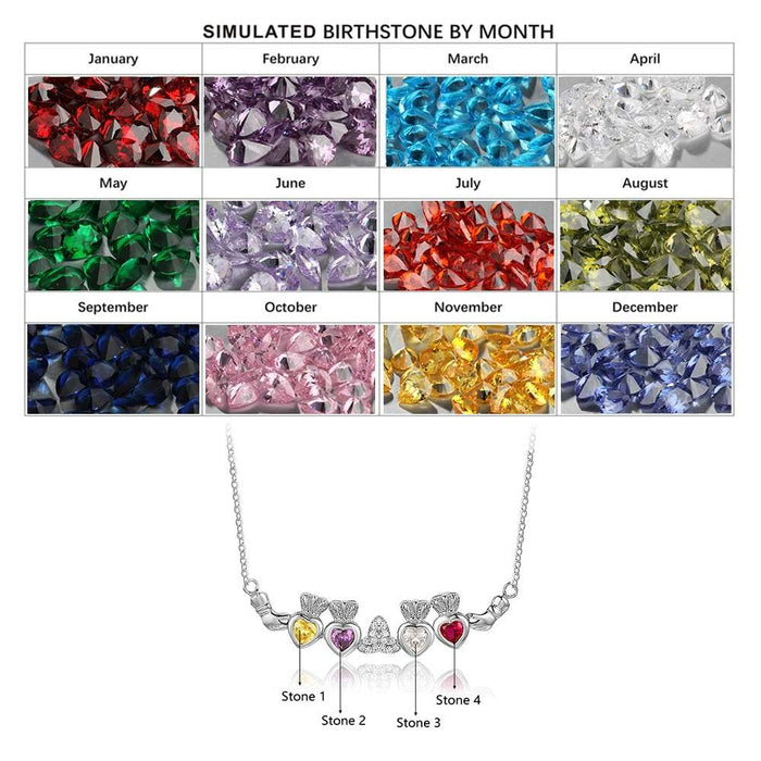 Personalized 4 Birthstone Necklace