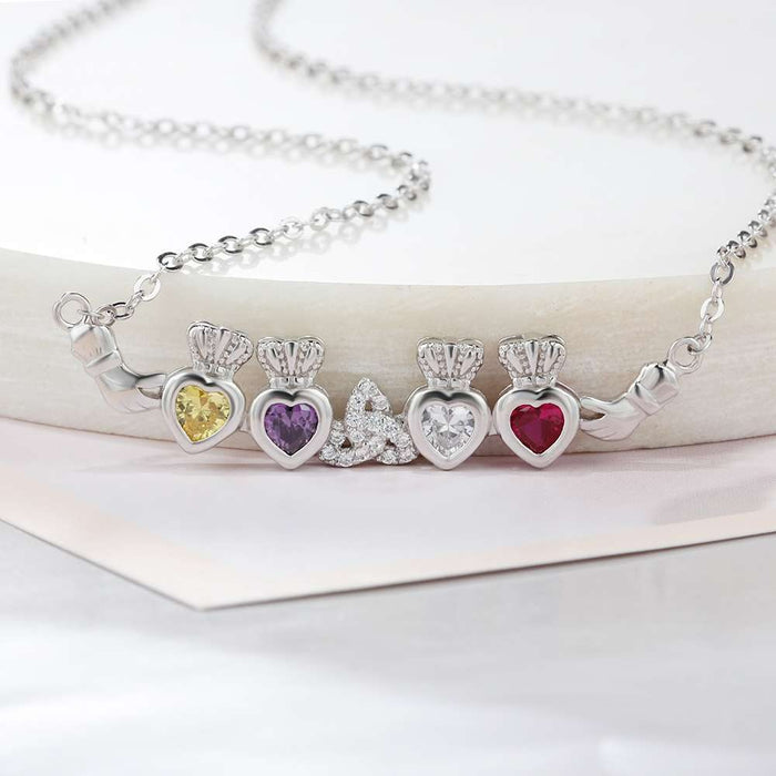 Personalized 4 Birthstone Necklace