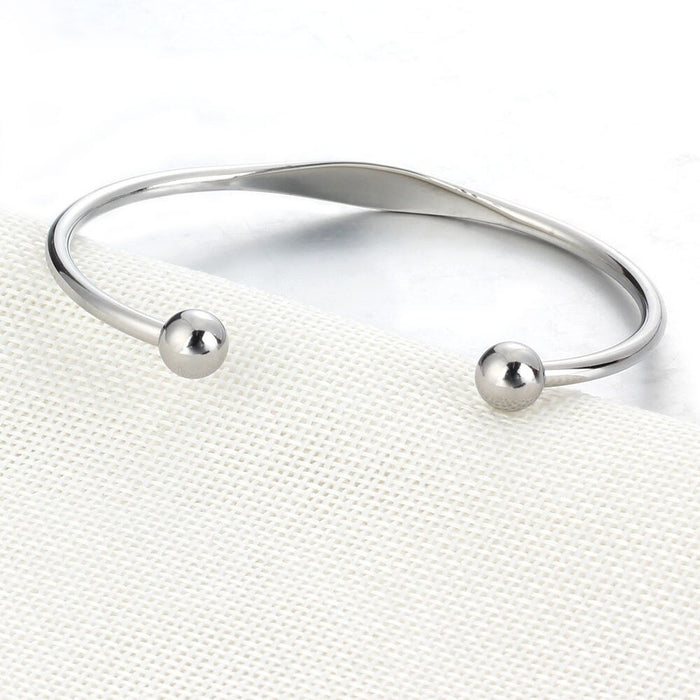 Personalized Stainless Steel Open Bracelet For Women