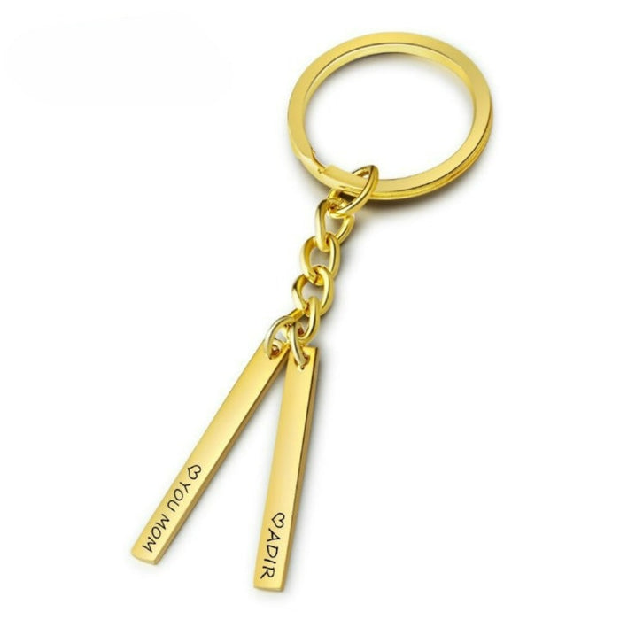 Personalized Engraving Gold Color Key Chains