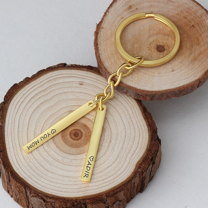 Personalized Engraving Gold Color Key Chains