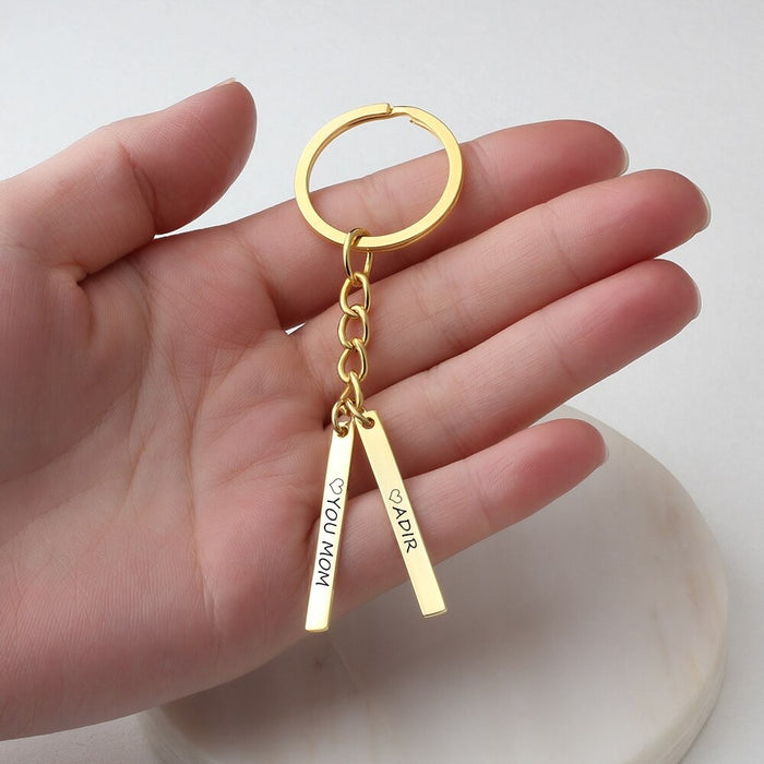 Personalized Engraving Gold Color Key Chains