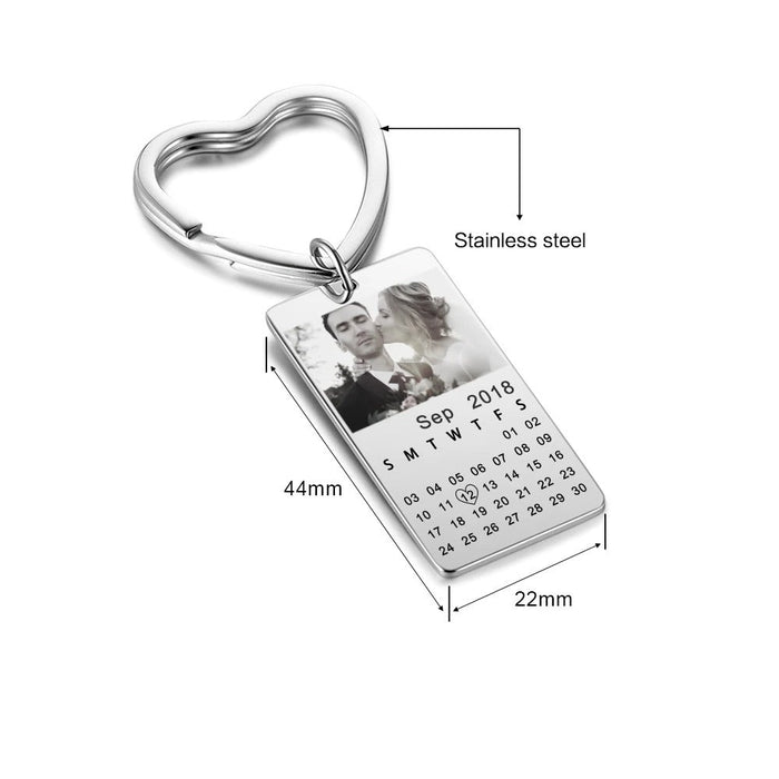 Custom Photo And Date Keychain