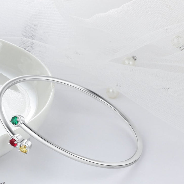 Customized 3 Birthstones Bracelets For Women