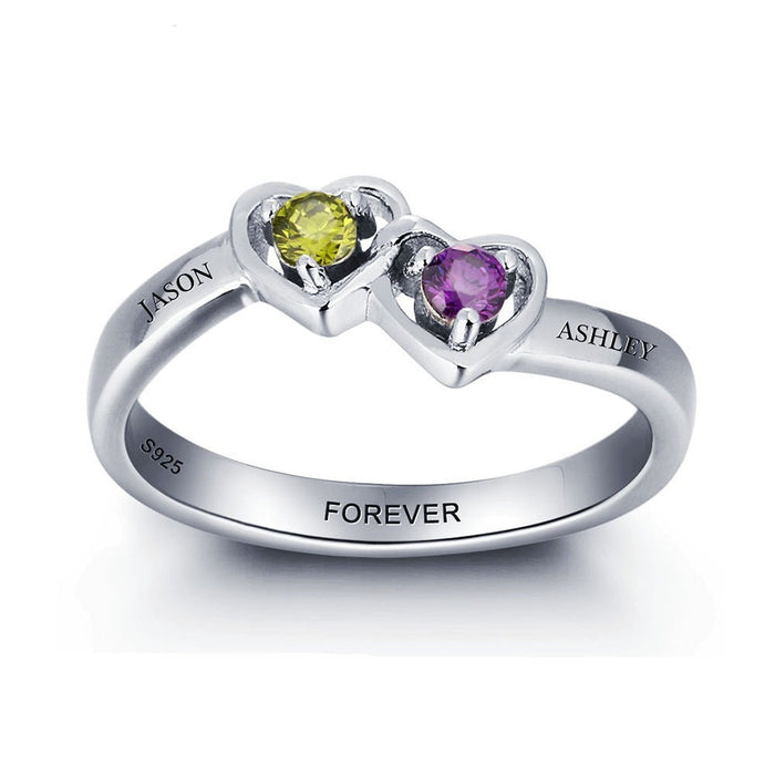 Personalized Engrave Birthstone Ring