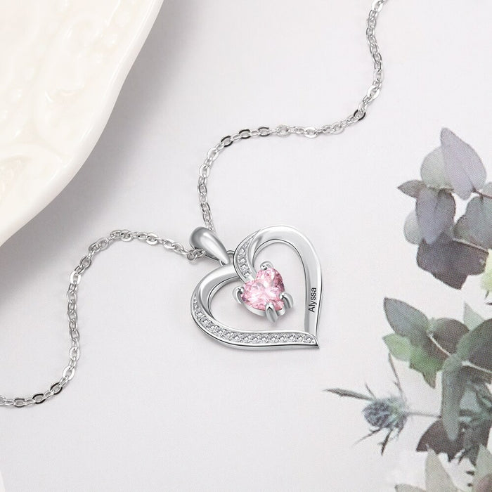 Personalized Engraved Name Heart Pendant