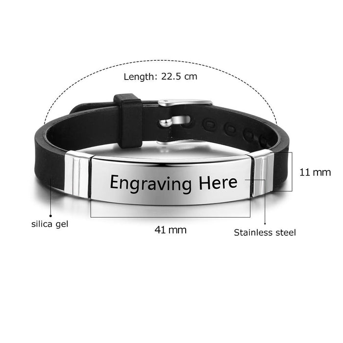 Personalized Engrave Name ID Bracelet for Men