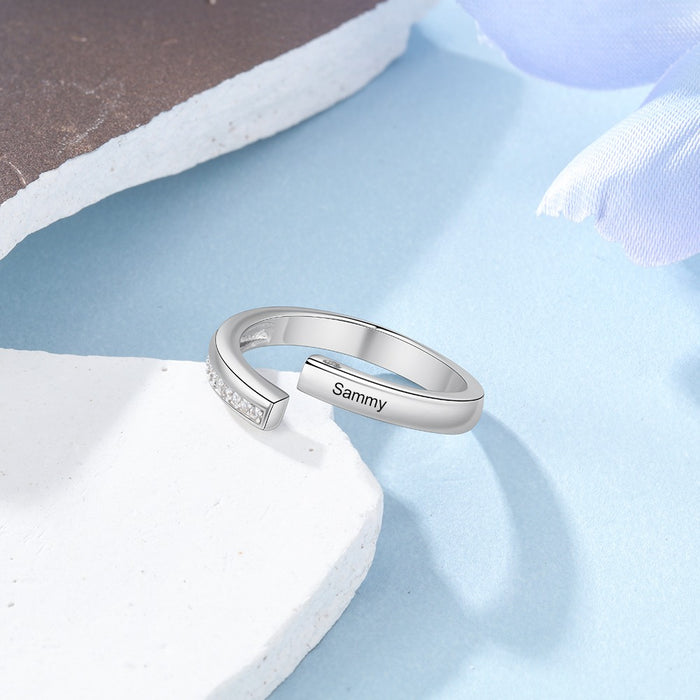 Personalized Adjustable Open Ring