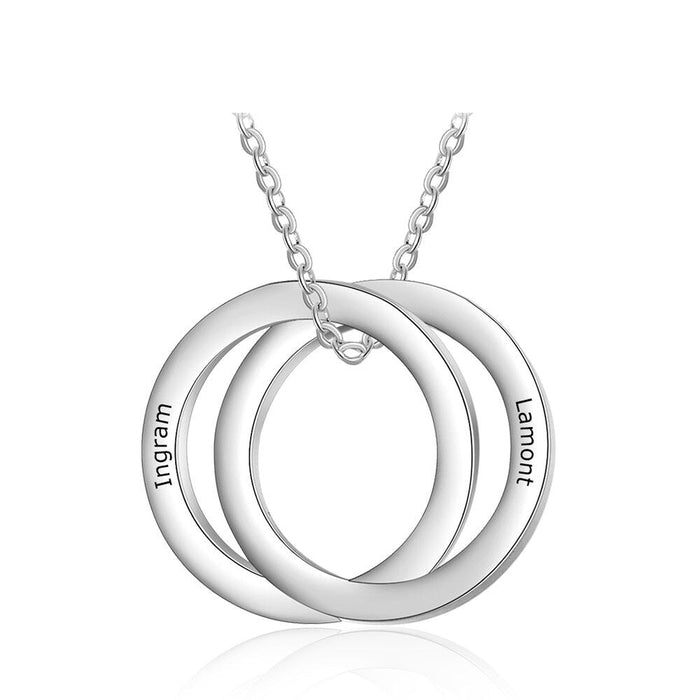 Personalized 2 Name Intertwined Circle Necklace