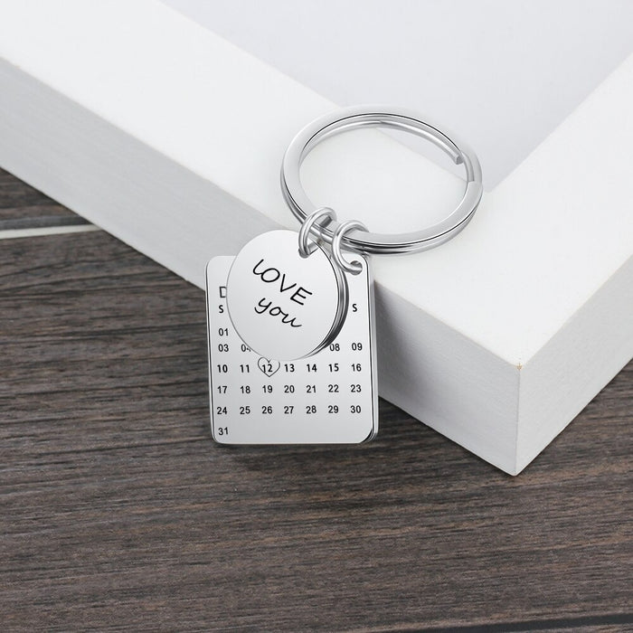 Personalized Round & Cordate Date Keychains