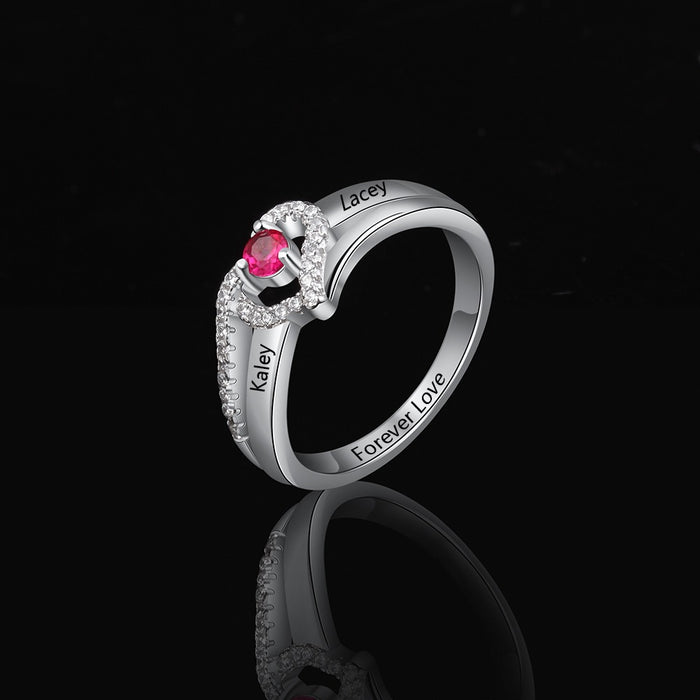 Personalized Birthstone Adjustable Ring For Women