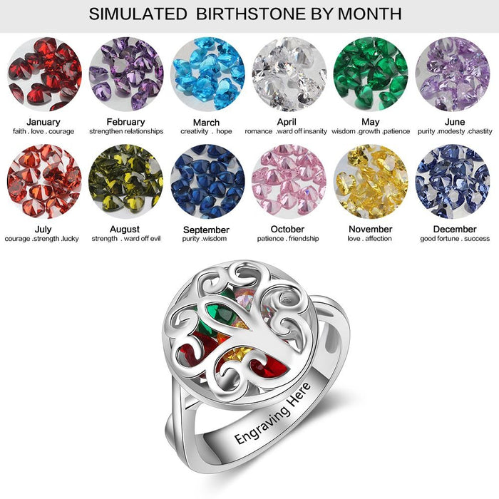 Sterling Silver Birthstone Ring For Women