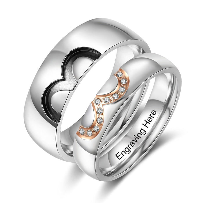 Personalized Infinity Couple Rings With Engraving Names
