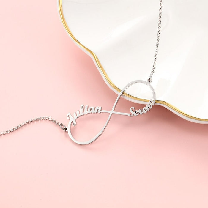 Personalized 2 Names Infinity Necklace