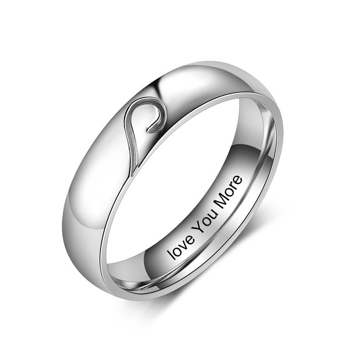 Personalized Inner Engraving Name Couple Rings