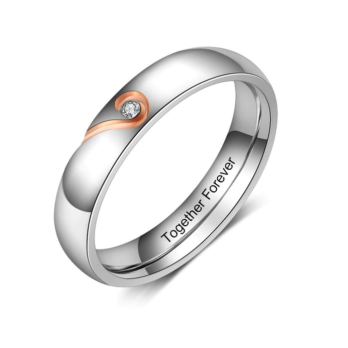 Personalized Inner Engraving Name Promise Couple Rings