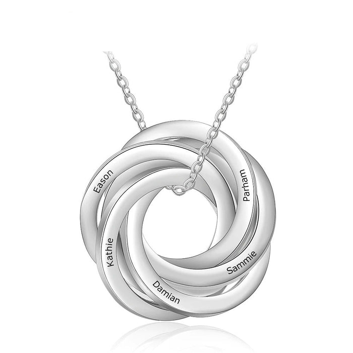 Personalized Intertwined Circles Engraved Necklace