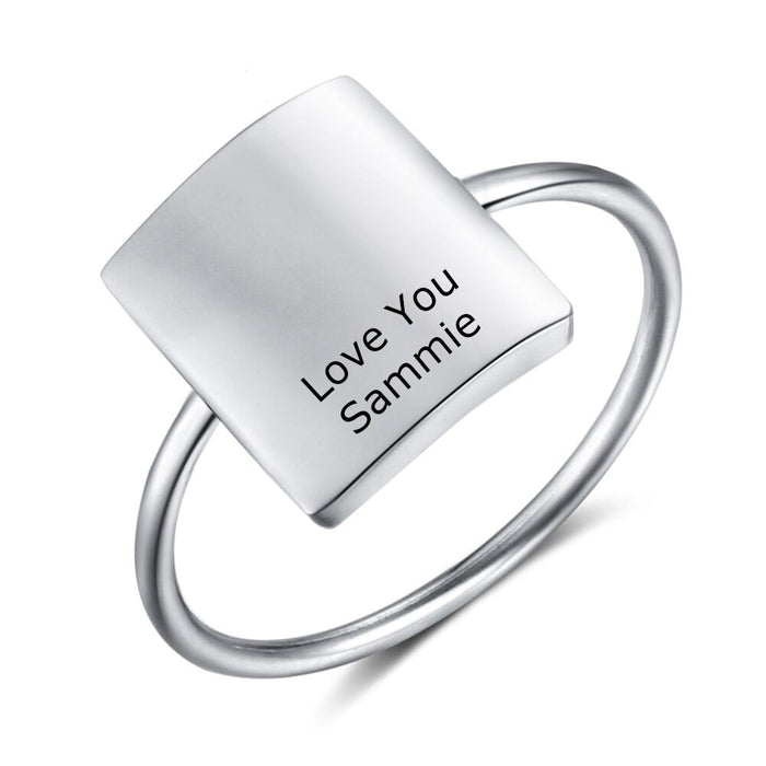 Personalized Square Ring For Women