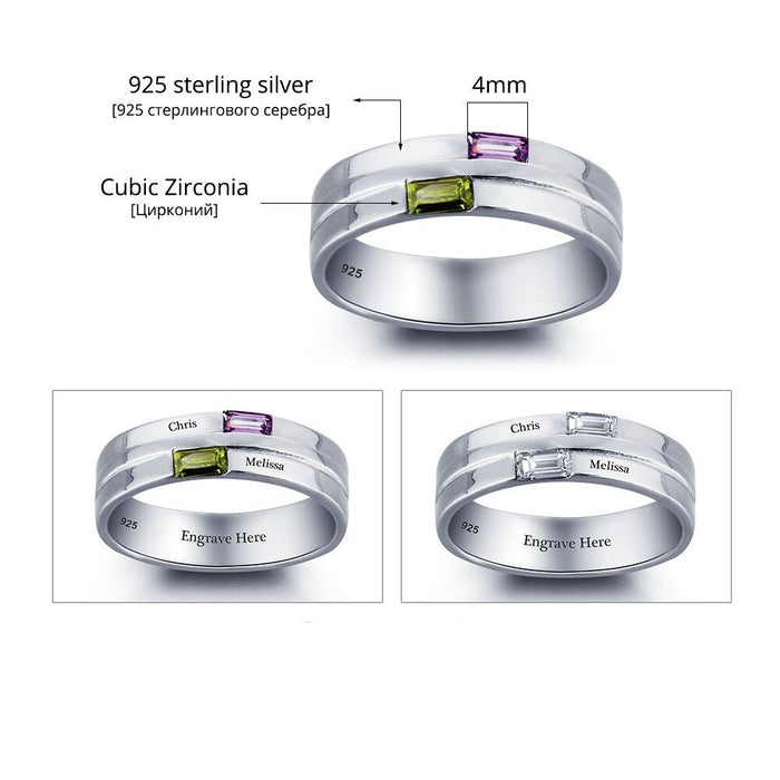 Personalized Lettering Couple Ring
