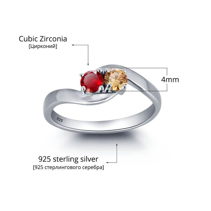 Personalized Sterling Silver Cubic Zirconia Ring