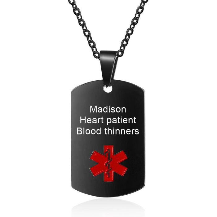 Personalized Medical Alert ID Necklaces