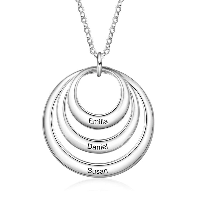 Personalized 3 Names Mother Necklace