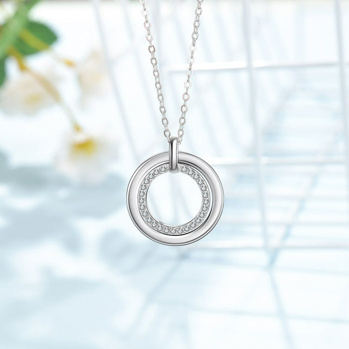 Personalized Name Engraved Circle Necklaces