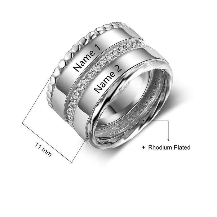 Personalized Name Band Rings For Women