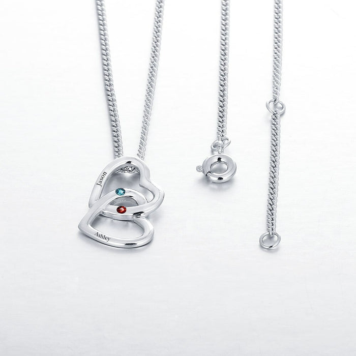 Personalized Merging Hearts-Shaped Pendant