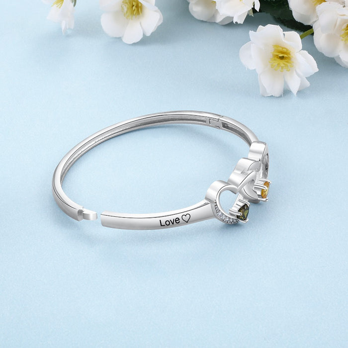 Silver Color Intertwined-Heart Bracelets For Women