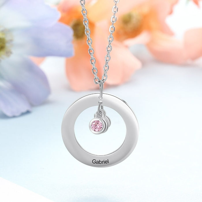 Personalized Stainless Steel Circle Necklace