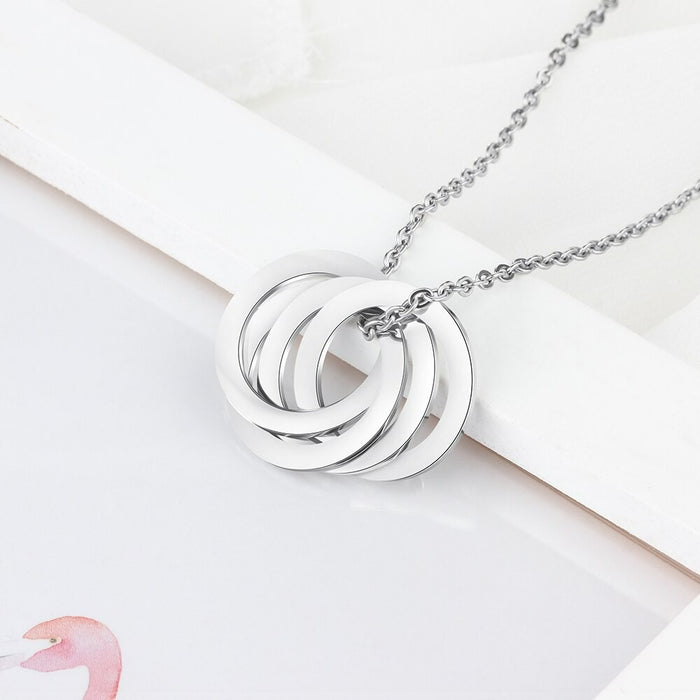 Personalized 4 Names Circle Necklace