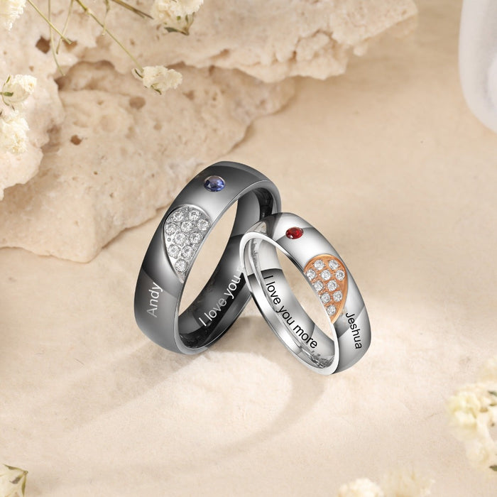 Personalized Stainless Steel Couple Rings