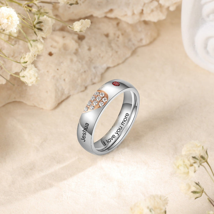 Personalized Stainless Steel Couple Rings