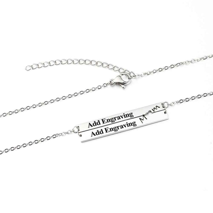 Personalized 2 Names Stainless Steel Bar Necklace