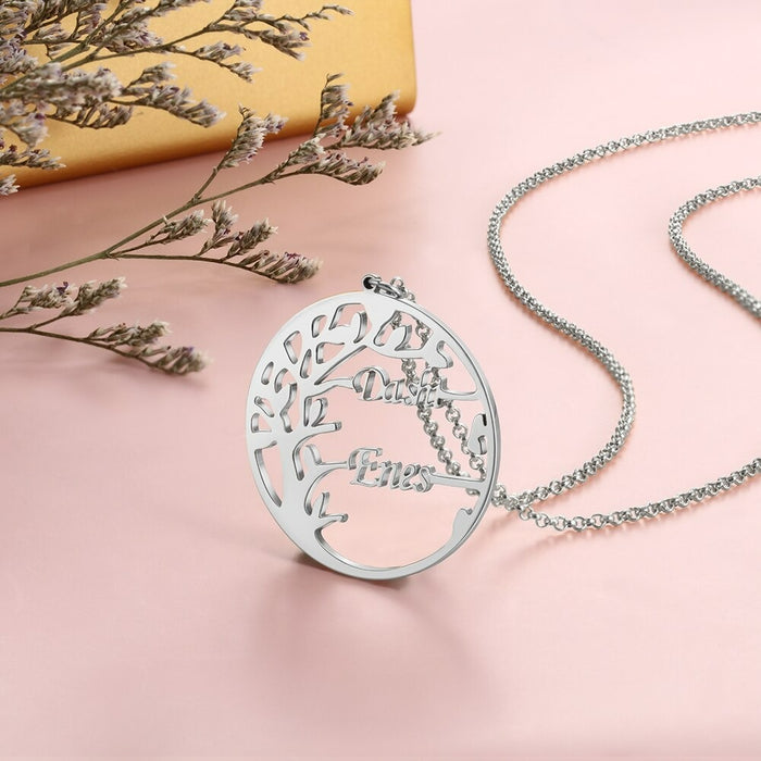 Personalized Tree of Life Necklace 2 Names