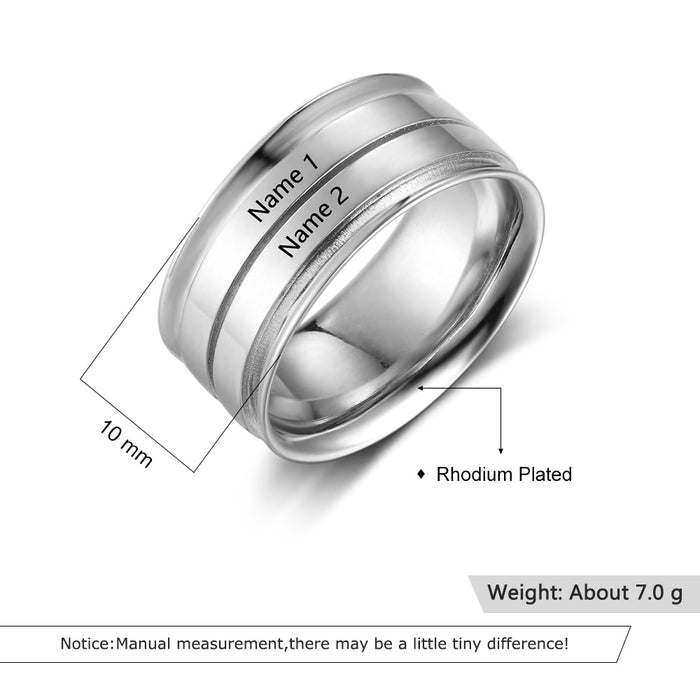 Personalized Custom 2 Names Rings for Women Couples Engraved Ring Wedding Engagement Jewelry Accessories