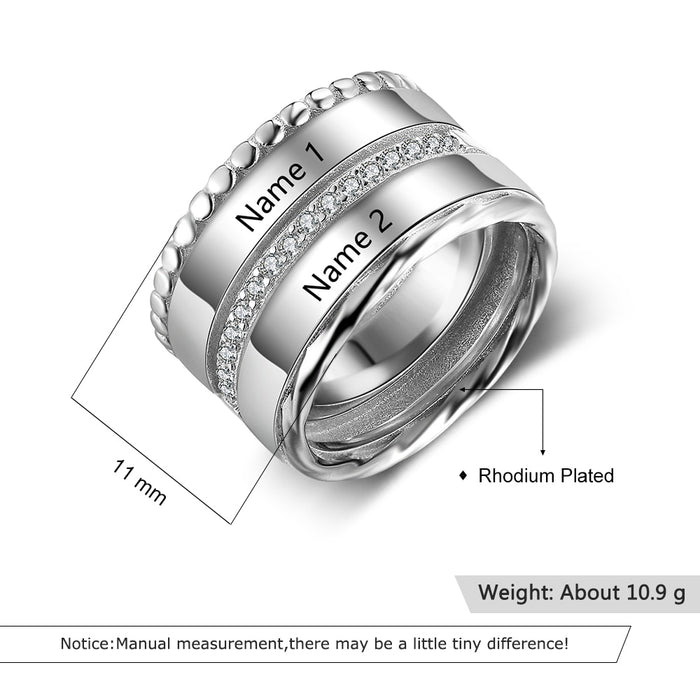 Personalized Name Ring With Cubic Zirconia