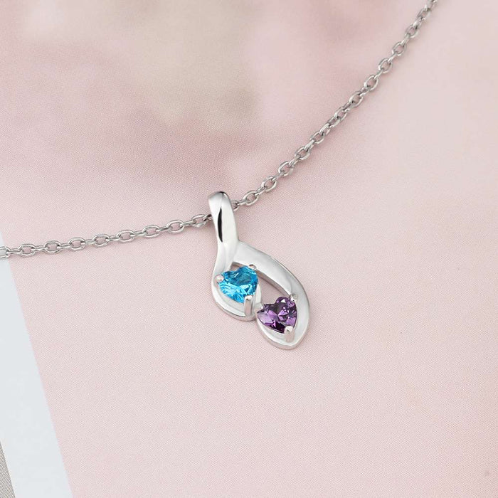 Heart Personalized 12 Birthstone Engrave Name