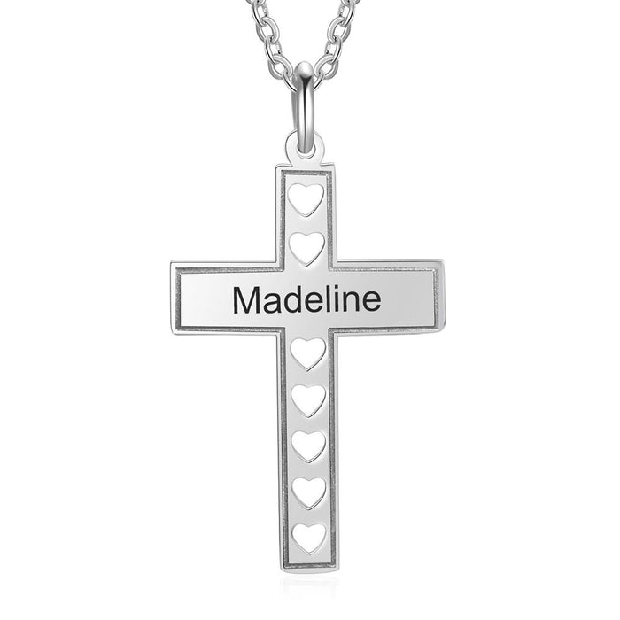 Personalized Gift Custom Name Cross Necklace