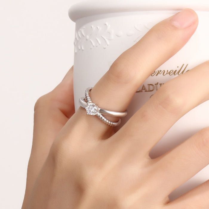 Personalized Custom Name Rings for Women X shape Crossed Engrave Wedding Engagement Ring with Zircon Jewelry