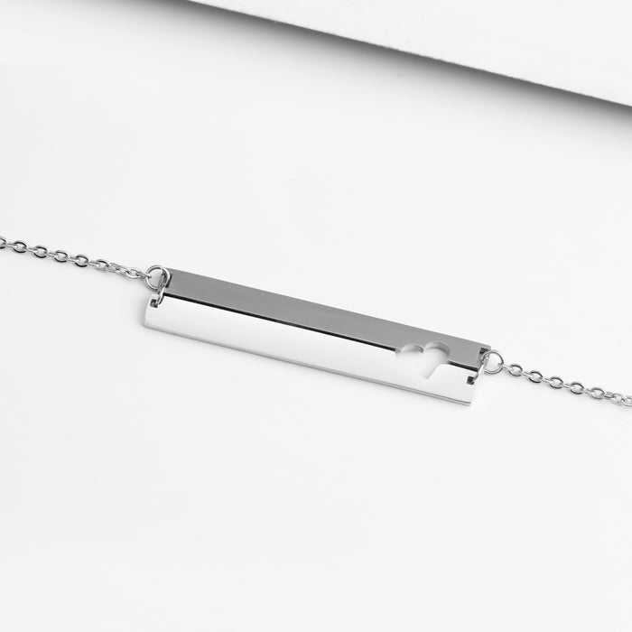 Personalized Name Bar Necklace Stainless Steel
