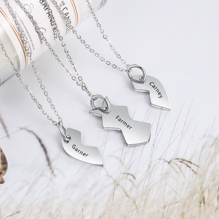 Merging Cordate Shape Personalized Necklace